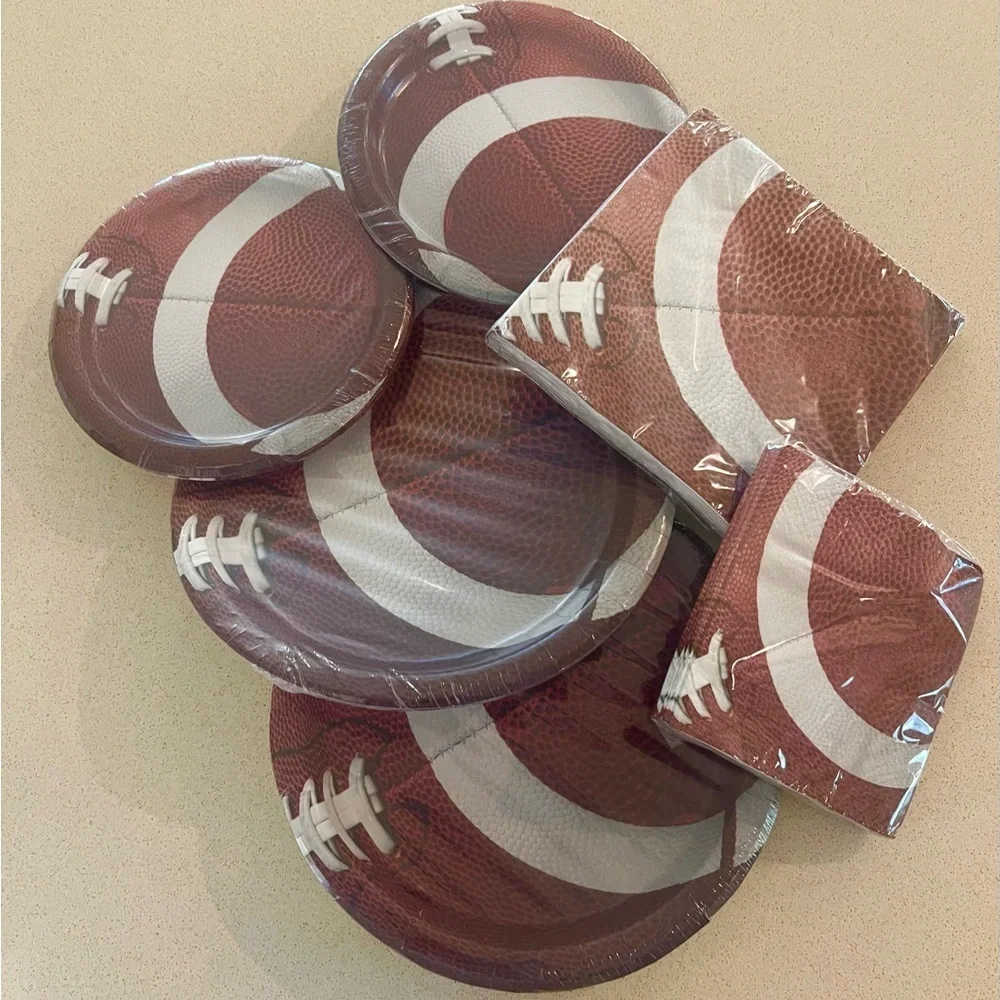 Football Party Plates and Napkins Set